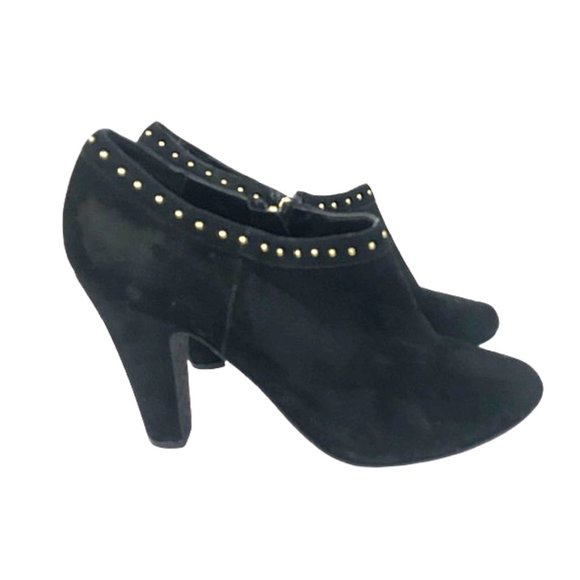 Tahari Shoes - Tahari Ramona Black Suede Leather Zip Booties